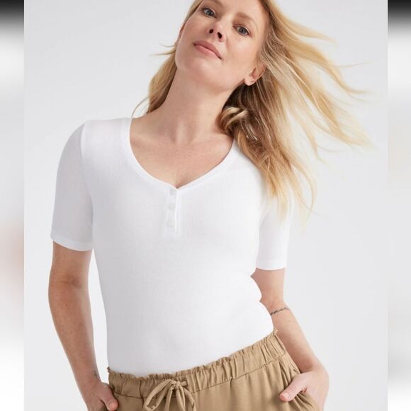 NWT KNIX Modal Pumpkin Rust Orange Ribbed Short Sleeve Bodysuit - Picture 5 of 14